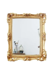 Funerom Vintage 11 x 9.5 inch Decorative Mirror, Wall Mounted &amp; Tabletop Makeup Mirror &iuml;&frac14;&OElig;Square Antique Gold