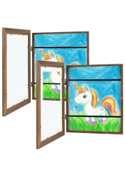 Zenacolor Kids Artwork Frames Changeable - Front-Opening to Display &amp; Store 100 pcs - Set of 2 Kids Art Frame Includes Wall Hooks &amp; Stand - 10"x12.5" - Wood