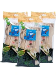 FUN BY AL BAYADER فن Promopack Eco Friendly Disposable Wooden Fork Set- Heavy Duty Cutlery Utensils Perfect For Parties And Restaurants 6.5 Inch - Pack Of 25 X 3