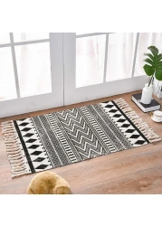 Ethnic Style Handwoven Tassel Carpet For Living Room Bedroom (Size 60&times;90CM)