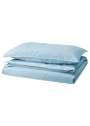 Duvet Cover And Pillowcase Blue-Grey 150X200/50X80 Cm