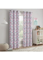 Eclipse Blackout Curtain Mushroom and Floral Print Kids Curtain with Metal Grommets 84 in x 37 in Thermaback 100 Blackout Curtain Curtain for Kids Room or Playroom 1 Window Curtain Multi