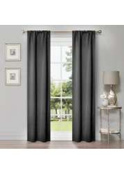 Superior Blackout Curtains Room Darkening Bedroom Living Window Accents Sun Blocking Thermal Classic Modern Solid Collection Set of 2 Panels Rod Pocket 26 x 84 Grey
