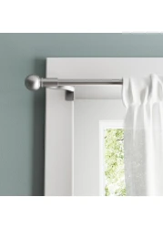 Zenna Home Maytex Window Curtain Rod, Adjustable 28" to 48", Brushed Nickel &acirc;&euro;&ldquo; Premium Curtain Rods for Windows No Drilling &acirc;&euro;&ldquo; Twist and Shout Easy Install Tension Pole with Decorative Round Finials