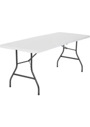 Generic Class Dn-Bm0 Heavy Duty Folding Table Centerfold, Ideal For Crafts, Outdoor Events, Convenient Carry Handle, 6-Feet, White - Cldnbm09, 180*70 cm
