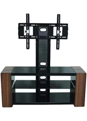 Karnak Modern Glass Wooden TV Table Multifunctional TV Desk Stand With Storage Shelves Drawers For Office, Home, Entrainment Living Room Gaming Media Room Kt39