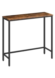HOOBRO Narrow Console Table, 29.5" Small Entryway Table, Thin Sofa Table, Side Table, Display Table, for Hallway, Bedroom, Living Room, Foyer, Rustic Brown and Black BF75XG01