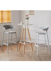 Jeffcoco Furniture Bar Stool, High Bar Chair Leisure Chair Bar Stool Outdoor Chair Home Bar Stool Plastic Chair Outdoor 4 leg High Chair (Grey)