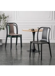 Jeffcoco Furniture Restaurant Dining Chair Outdoor Indoor Plastic Chair,Stackable Dining Chair,1pcs Black