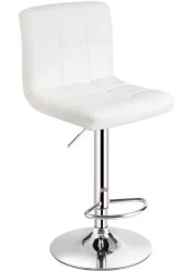 Galaxy Design Adjustable Bar Stools PU Leather Swivel Lift Kitchen Counter Pub Chair White Color - Size ( D x W x H ) 40 x 40 x 110 cm Model - GDF-J201.