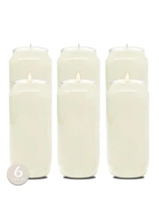 Hyoola 7 Day White Prayer Candles 6 Pack 6 Tall Pillar Candles for Religious Memorial Party Decor Vigil and Emergency Use Vegetable Oil Wax in Plastic Jar Container