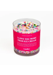 I Love You More Than Ice Cream, Scented Soy Candle w/Buttercream &amp; Vanilla Notes, Pink Candle for Women, Love Candle, Fun Candle, Cozy Gift for Women, 60-Hour Burn Time - Candier by Ryan Porter