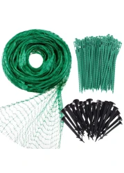 Bird Netting for Garden, 13Ft x 33Ft Green Anti Bird Protection Net, Plant Tree Netting for Protecting Fruit and Vegetables with 50 Ties and 20 Tacks