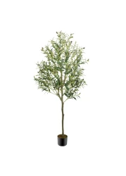 GTIDEA Artificial Olive Tree 6ft, Tall Faux Olive Tree Indoor with Trunk Fake Silk Tree Fake Potted Plants for Modern Home Spring Decor Living Room Outdoor Office Balcony Front Porch Decor