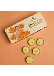 Satvik 30 Pcs Set of Tibetan Butter Lamp Candle Tea Light Holder Pure Cow Ghee Diya for Buddhist Ceremonies Yoga Meditation Candle 1.5 Hours Burning Time Indian Diwali Housewarming Return Gifts