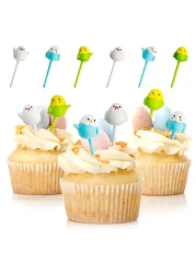 GET FRESH Animal Food Picks for Kids 18pcs Cute Bird Fruit Food Picks Set for Kids Toddlers Lunch Box Decoration Animal Bento Deco Children Toothpicks Reusable Easter Chicken Kids Toothpicks
