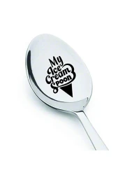 My Icecream Spoon Gift for Valentines Day Icecream Lovers Gifts for Couple Spouse GIrlfriend Ideas For Icecream Lovers Engraved Spoon for Kids Men Women Wedding Present for Couples - 7 Inches