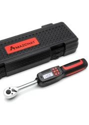 AMAZCHAT 1/2-Inch Digital Torque Wrench(5.01-99.6 ft-lbs./6.8-135Nm), &Acirc;&plusmn;2% CW Torque Accuracy, Electronic Dual-direction Torque Wrench Set with Buzzer and LED Flash Notification For Bike
