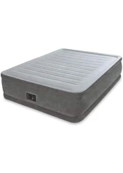 INTEX 18in Queen Dura-Beam Comfort-Plush Elevated Airbed with Quick-Fill Plus Internal Pump 64414