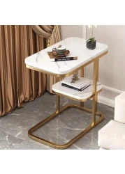 Generic Sofa Side Table, Safe Rounded Corner Design, Living Room Side Cabinet, End Table Anti-Rust Waterproof, White