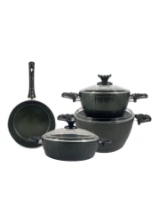 Avci Home Maker Farah Ceramic Coating Cookware Set Green 7 PCS