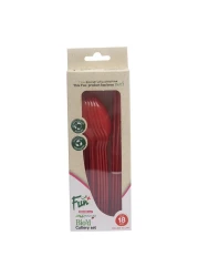 Fun Colors Biodegradable Cutlery Set Ruby Red