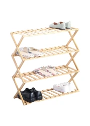 Home Pro 4-Tier Bamboo Shoe Rack Beige