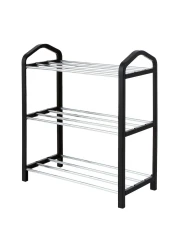 عام-3-المستوى الأحذية الحذاء الرف برج التخزين المنظم الجرف مجلس الوزراء لالمكتبية والمنزلية من السهل تجميع الأسود