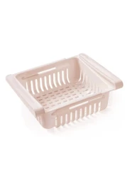 صندوق تخزين لحفظ الطعام والفاكهة قابل للسحب للخارج من جينيريك- سلة تخزين باللون البيج