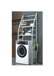 Generic-CK823 3 Tier Bathroom Laundry Washing Machine Shelf Rack White