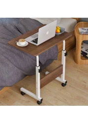 ECVV Mobile Side Table Movable Adjustable Laptop Computer Desk with Wheels Rolling Cart Portable Beside Sofa Couch Bed C-Shaped Dinner Tray Tables End Table for Living Room Bedroom