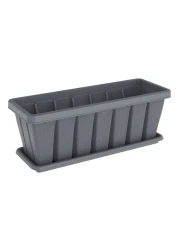 Cosmoplast Cedargrain Rectangular Planter With Tray Grey 30inch