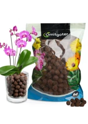 Omitgoter Clay Pebbles Leca Balls for Plants 4qt，6mm - 12mm Clay Balls for Hydroponic, Terrarium, Potted Plants, Lightweight &amp; Drainage