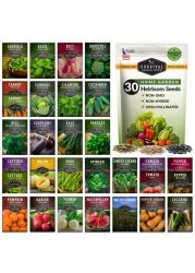 Survival Garden Seeds Home Garden Collection - 30 Pack with 18,500+ Non-GMO Heirloom Vegetable, Fruits, Herb Seed Varieties for Planting - Plant &amp; Grow Survival Food &amp; Emergency Preparedness Gear