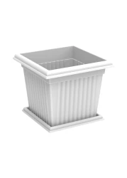 Cosmoplast Plastic Square Planter With Tray White 30L