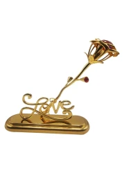 Beautiful home D&eacute;cor 24K Gold Plated Rose Flower and Love Stand for Mother's Day, Valentine's Day, Wedding Day, Birthday, Christmas Gift Idea