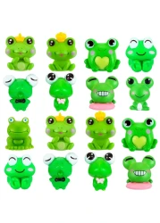 Jetec 45 Pcs Mini Frog Figurines Cute Miniature Plastic Frog Bulk Garden Accessories Animals Model Garden Miniature Landscape DIY Craft for Home Christmas Party Decoration Supplies