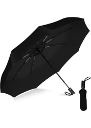 Compact UV Protection Umbrella for Summer Sun and Rain - Black
