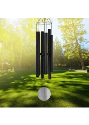 FDOCOI Wind Chimes Outdoor Deep Tone, 45Inch Sympathy Wind Chimes for Outside, Memorial Wind Chimes with Hook as Gifts for Mother's Day/Housewarming/Christmas, Patio, Garden, Black