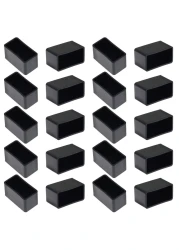 Bonsicoky 20Pcs Rectangle Rubber Furniture Leg Caps 34 x 112 Vinyl Flexible Chair Leg Floor Protectors for Patio Indoor Chair Table Bed 19 x 39mm