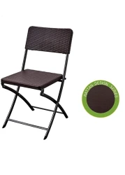 LANNY Folding Chair Ratten Design Plastic Patio/Garden Chair YC041 brown for Party Rsetaurant Outside/Outdoor Inside/Indoor Dining Kitchen