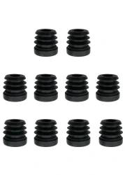 ZZHXSM 10PCS Black Round Plastic Nut Plugs M8x25mm Adjustable Balance Plastic Wheel Sleeve Casters Protecting Floor Threaded Round Tube Inserts for Furniture Leg Plugs