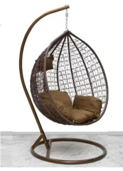 SULSHA Outdoor Comfortable Swing Chair Nordic Home Balcony Hanging Basket Wicker Chair Swing Leisure Bird's Nest Adult Hanging Chair for Terrace Balcony Garden