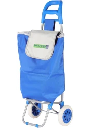 Royalford 34 L Shopping Trolley Bag- Rf11368 Multi-Purpose Utility Trolley Bag With Handles And Wheels Durable, Portable And Stylish Polyester Bag Large Space Perfect For Storing Things Blue
