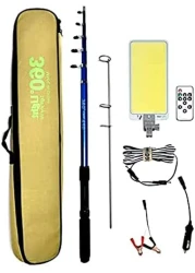 Conpex 360&deg; Light Camping Light 800W, Multifunction Outdoor LED Fishing Rod Light 5M Camping Lantern Lamp with IR Remote 3 Modes-High Power Camping Light