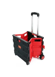 Generic 25kg Foldable Shopping Trolley Storage Boot Cart Box Black/Red