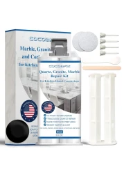 Quartz Countertop Chip Repair Kit. Marble and Granite Repair Kit.(Black) - Quickly Repair Countertop Chips and Cracks &amp; Scratches. for Quartz, Granite, Marble and Other Natural Stone Surfaces.