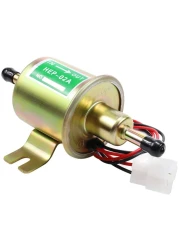 SOLLON Electric Fuel Pump 12V Universal Low Pressure 12 Volt Transfer Inline Fuel Pump for Lawn Mower Carburetor Gas Diesel Engine 2.5-4psi HEP-02A