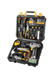 DEKOPRO Tool Set&iuml;&frac14;&scaron;Tool Kit with 8V Cordless Drill,Tool Box with Drill,Hand Drill Set for Men &amp; Women,Home Tool Kits for House Repair,Handyman,DIY 126 Piece