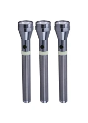 Expert Rechargeable LED Torch Light EX-0141 Silver 3 PCS